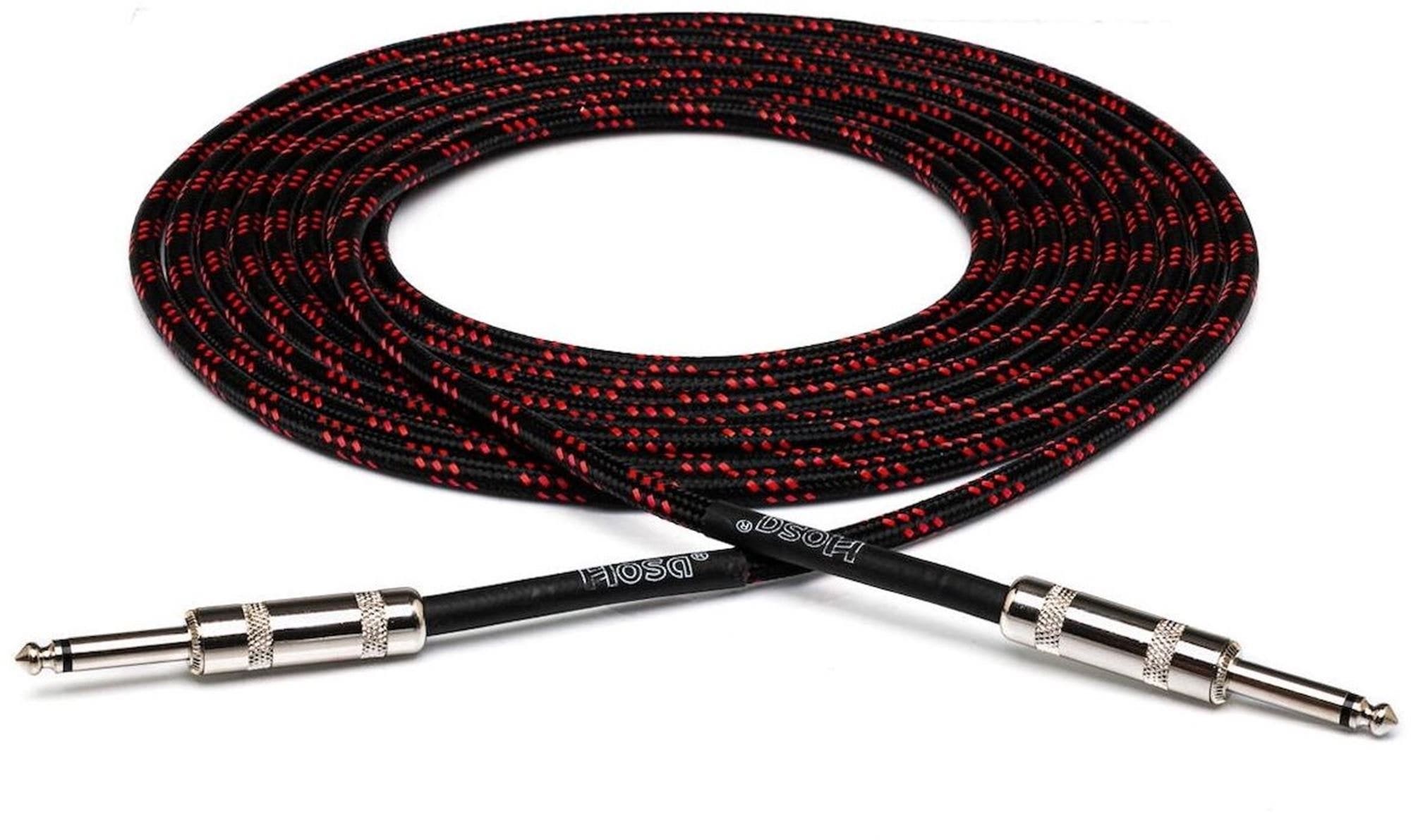 Hosa 3GT-18C5 Cloth Guitar Cable Black Red