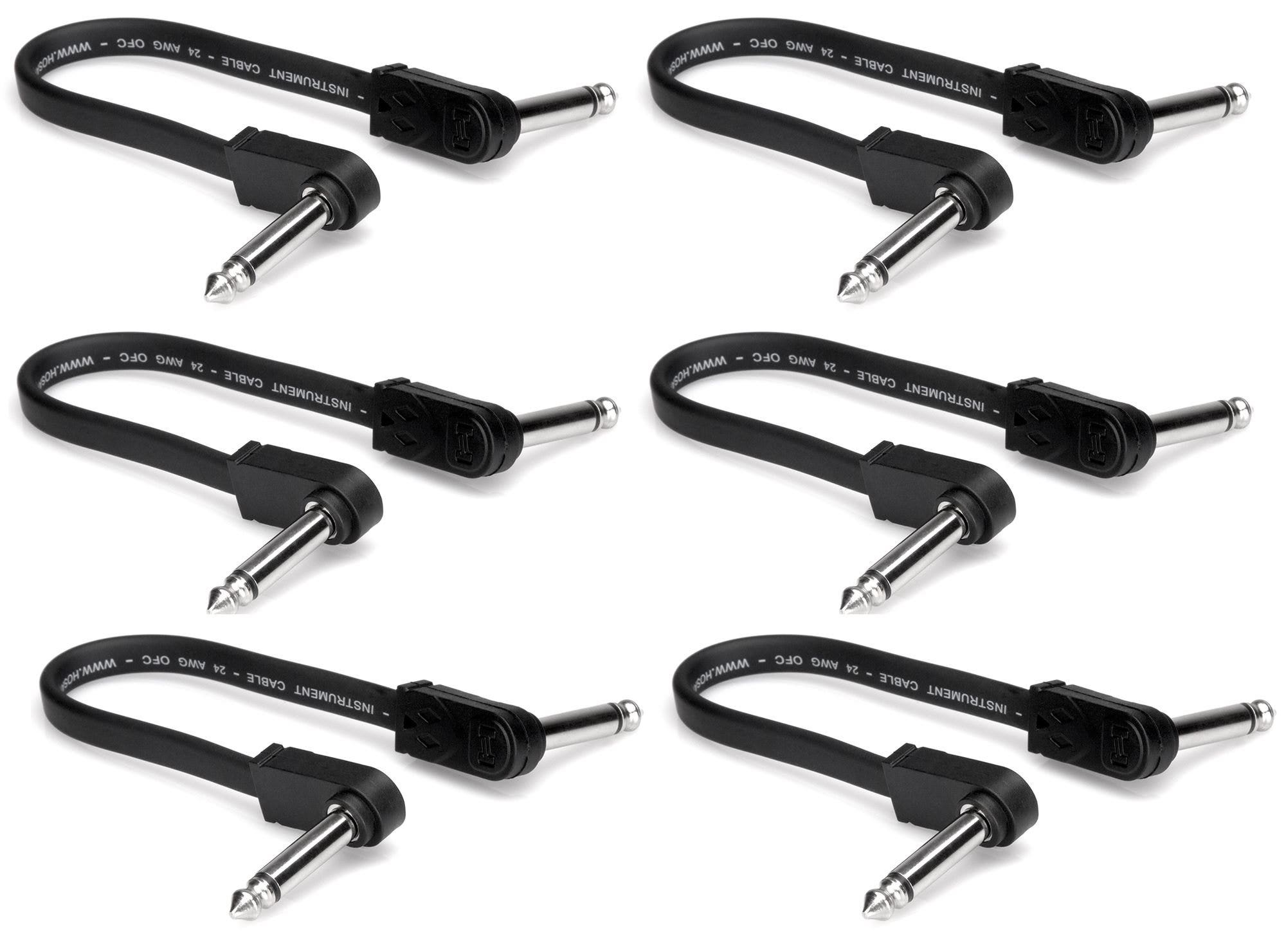 Hosa CFP-606 Flat Right Angle Patch Cable 6in 6pk