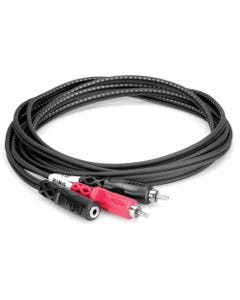 Hosa CFR210 Stereo Breakout 3.5mm TRS Female to Dual RCA 10 Foot
