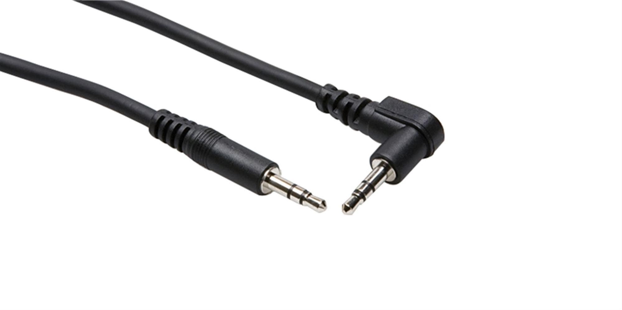 Hosa CMM103R Stereo Interconnect 3.5mm Right Angle to Straight 3 Foot