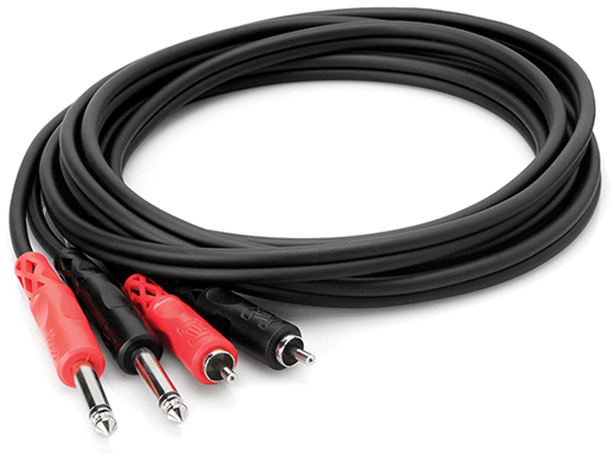 Hosa CPR202 Stereo Interconnect Dual 1/4" TS to Dual RCA 2 Meter