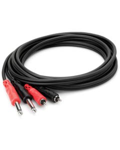 Hosa CPR202 Stereo Interconnect Dual 1/4" TS to Dual RCA 2 Meter