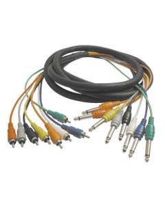 Hosa CPR802 Unbalanced Snake 1/4" TS to RCA 2 Meter