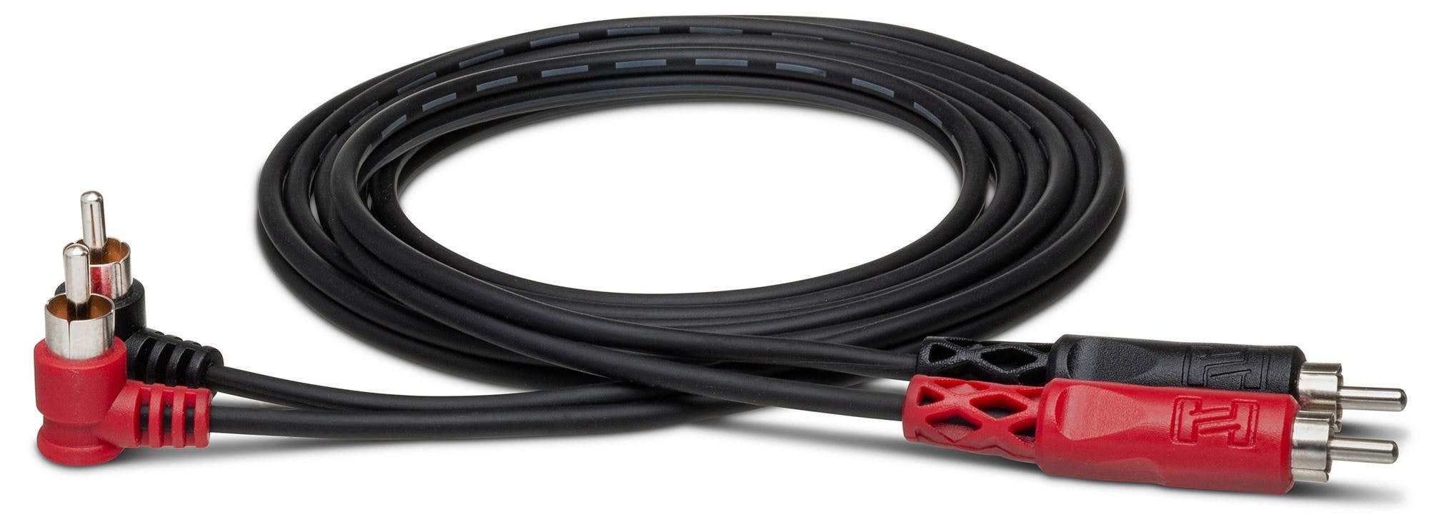 Hosa CRA-201R Stereo Interconnect Dual RCA to Dual Right-angle RCA
