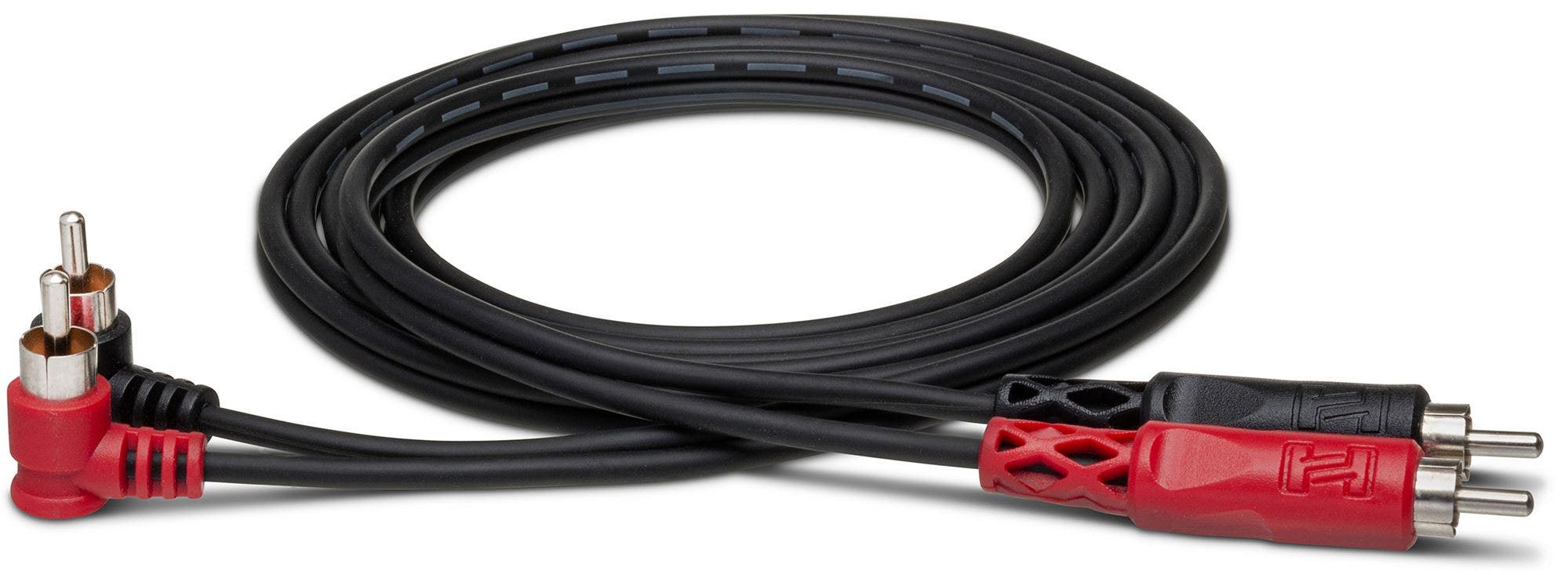 Hosa CRA-202R Stereo Interconnect Dual RCA to Dual Right-angle RCA