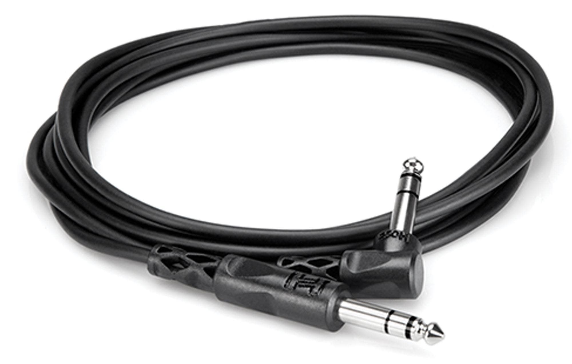 Hosa CSS103R Balanced Interconnect 1/4" TRS Right Ang 1/4" TRS 3 Ft