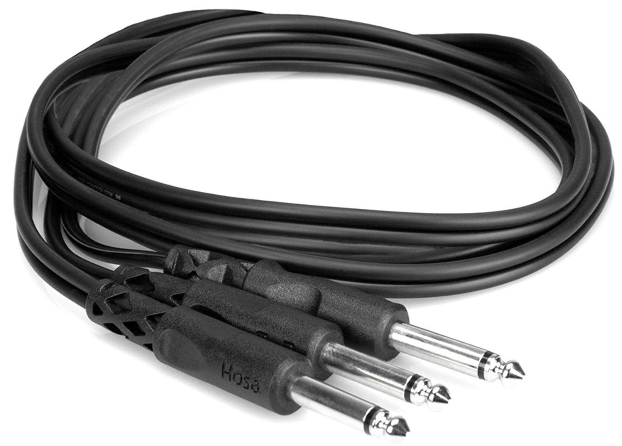 Hosa CYP-105 Y Cable 1/4" TS to Dual 1/4" TS 5'