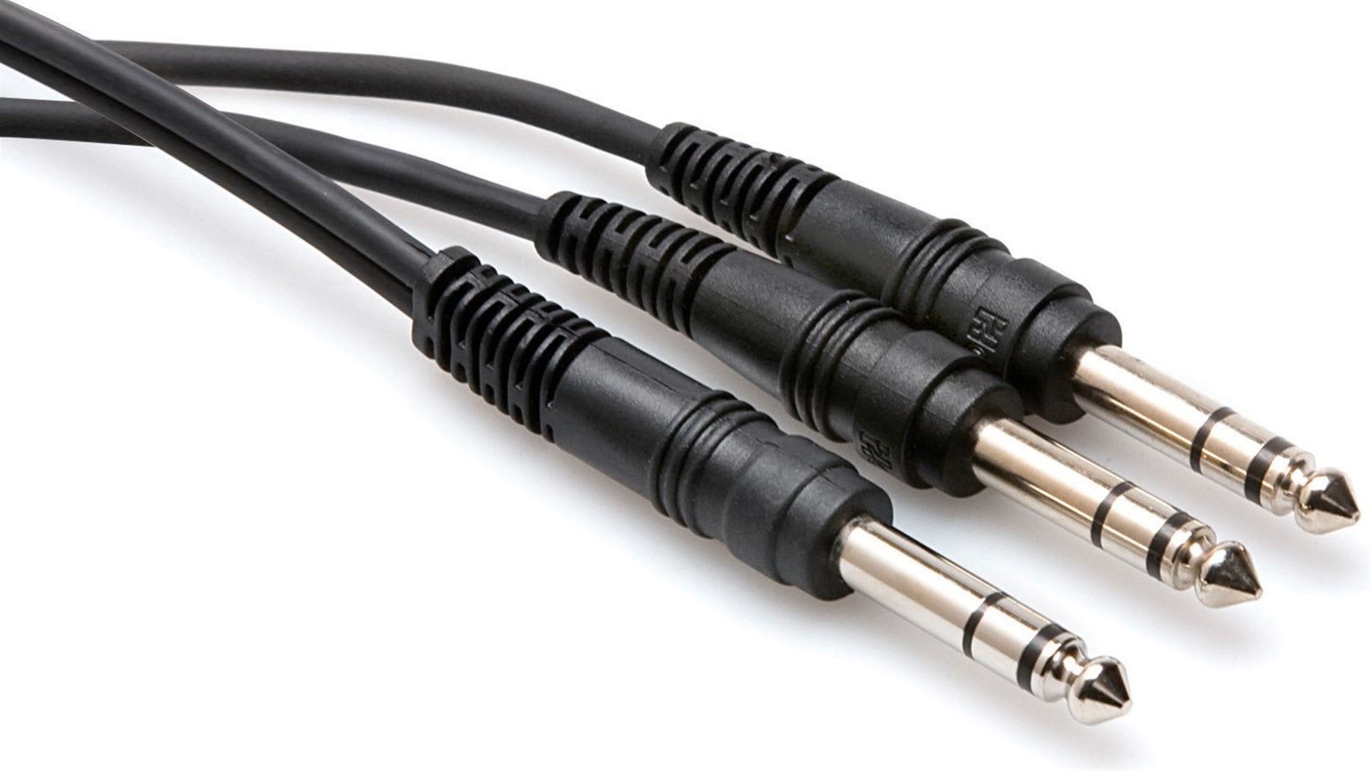 Hosa CYS-105 Y-Cable 1/4" TRS to Dual 1/4" TRS 5'
