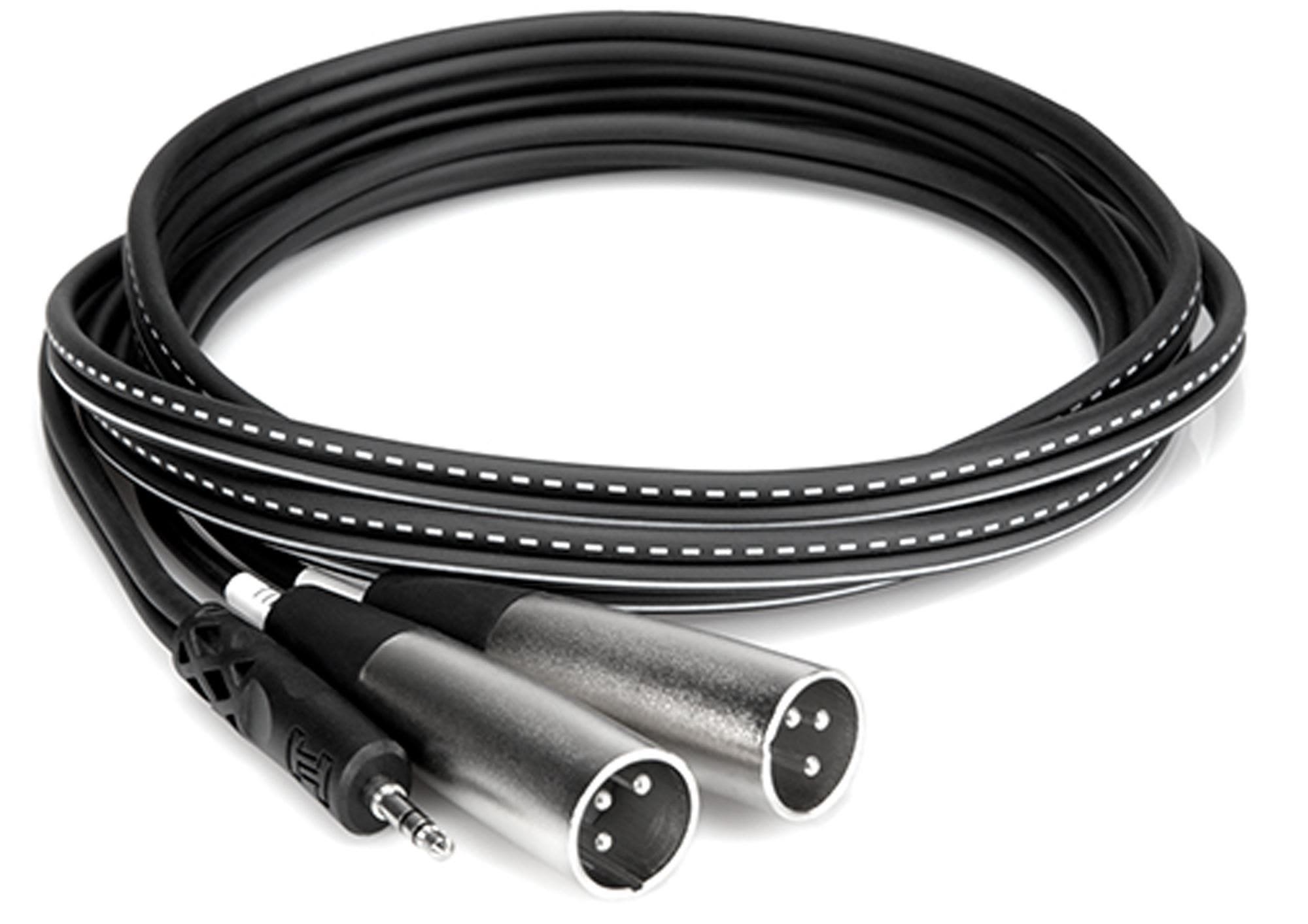 Hosa CYX403M Stereo Breakout 3.5mm TRS to Dual XLR Male 3 Meter