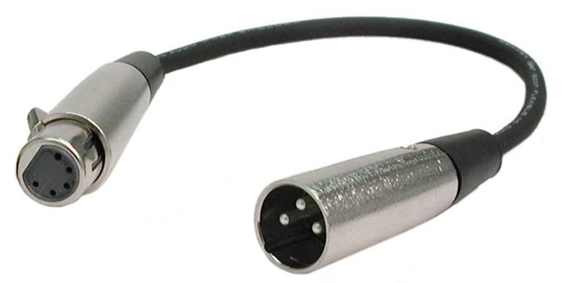 Hosa DMX306 DMX512 Adaptor XLR3M to XLR5F 6 Inch