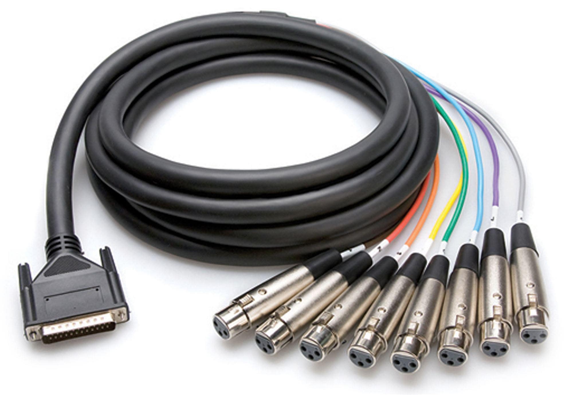 Hosa DTF805 25Pin D Sub To 8 XLR Female Snake 16Ft