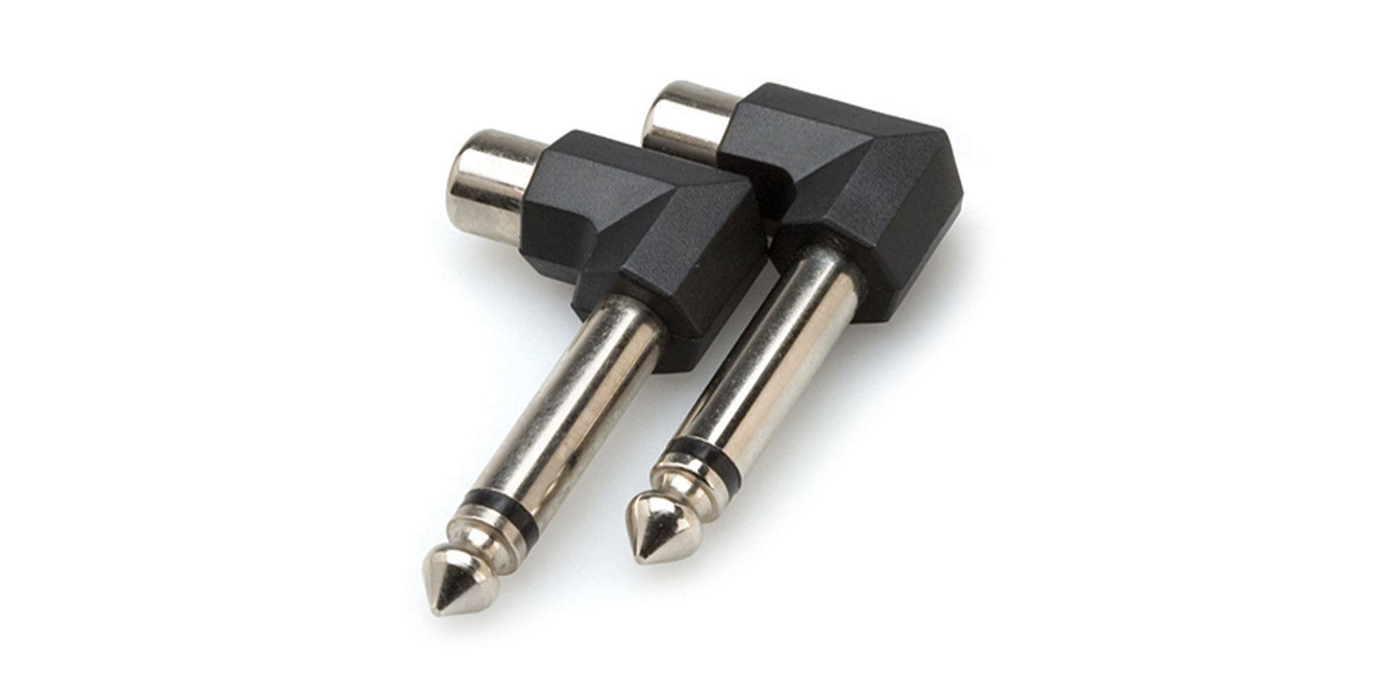 Hosa GPR123 RCA to 1/4 Inch TS Adaptors 2 In Box
