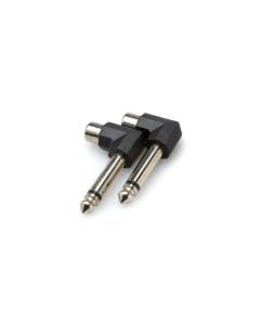 Hosa GPR123 RCA to 1/4 Inch TS Adaptors 2 In Box