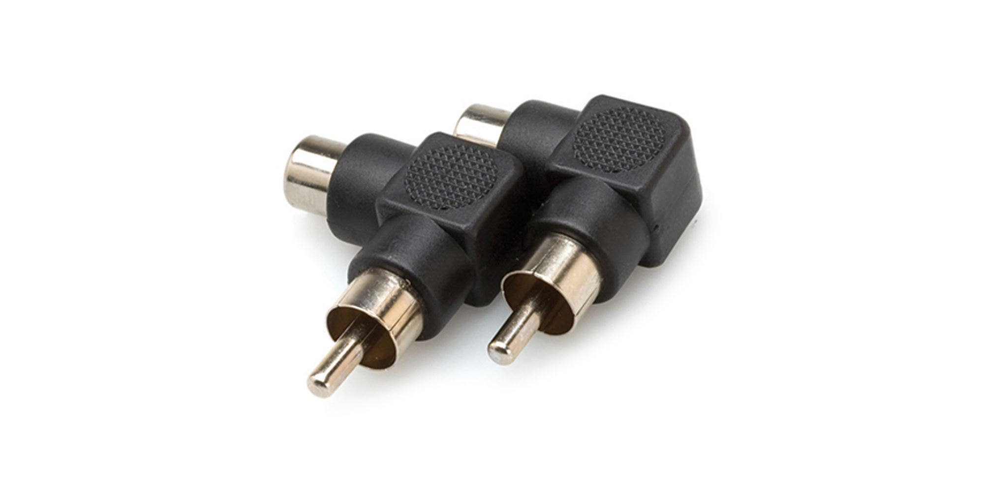 Hosa GRA259 RCA to RCA Right Angle Couplers 2 In Box