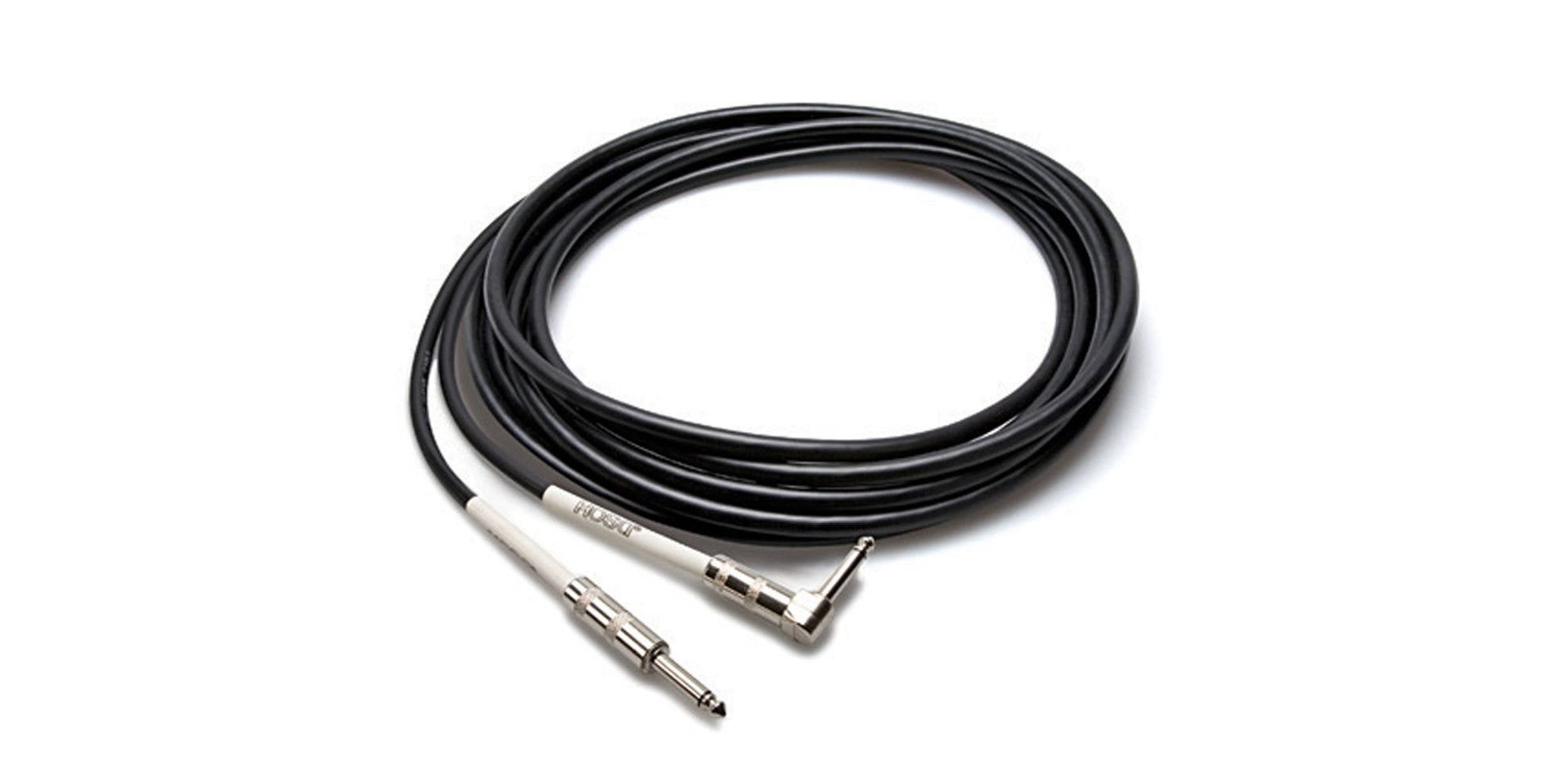 Hosa GTR220R Guitar Cable Straight 1/4" to Right Angle 1/4" 20 Foot