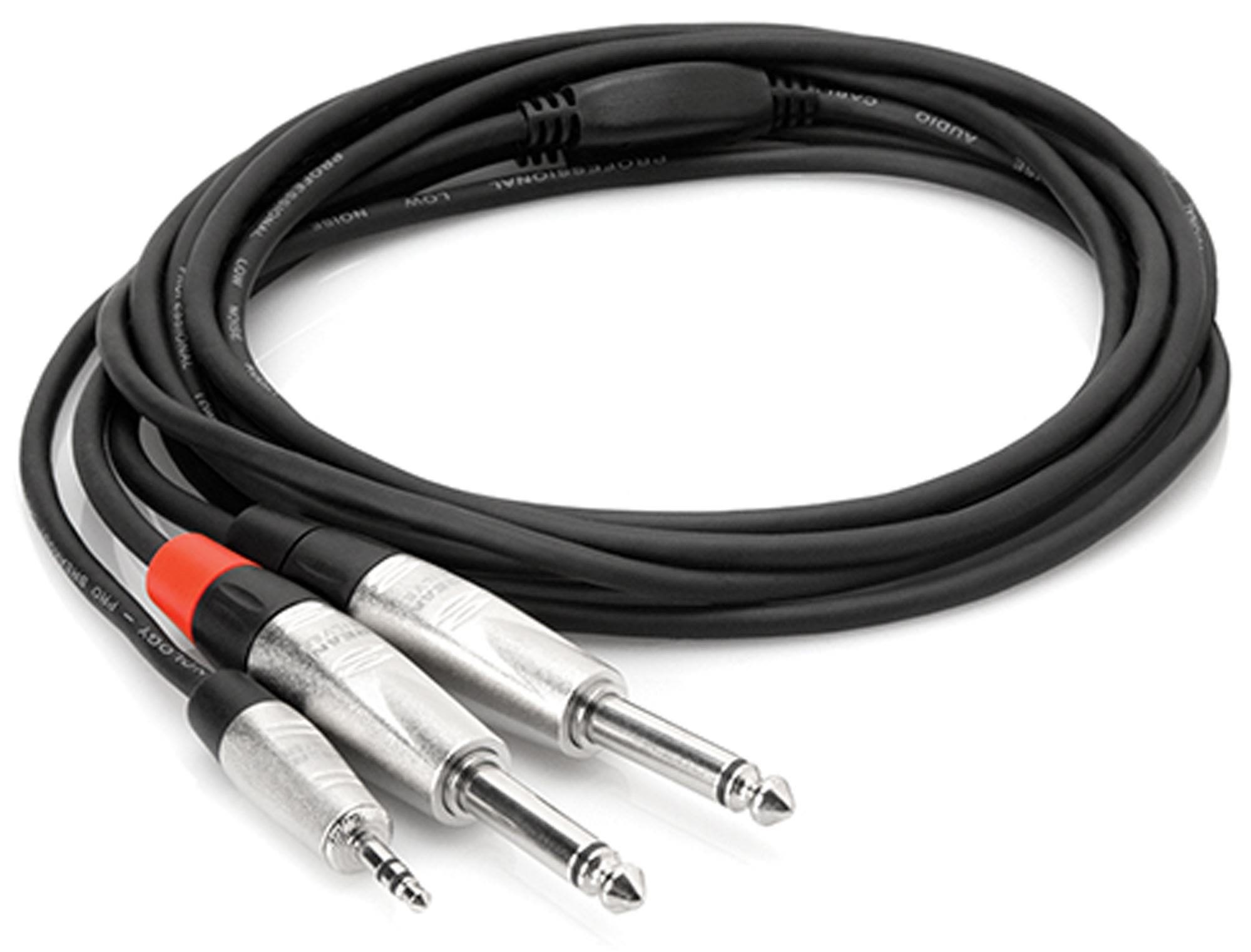 Hosa HMP006Y Pro Stereo Breakout REAN 3.5 mm TRS to Dual 1/4 In TS 6'