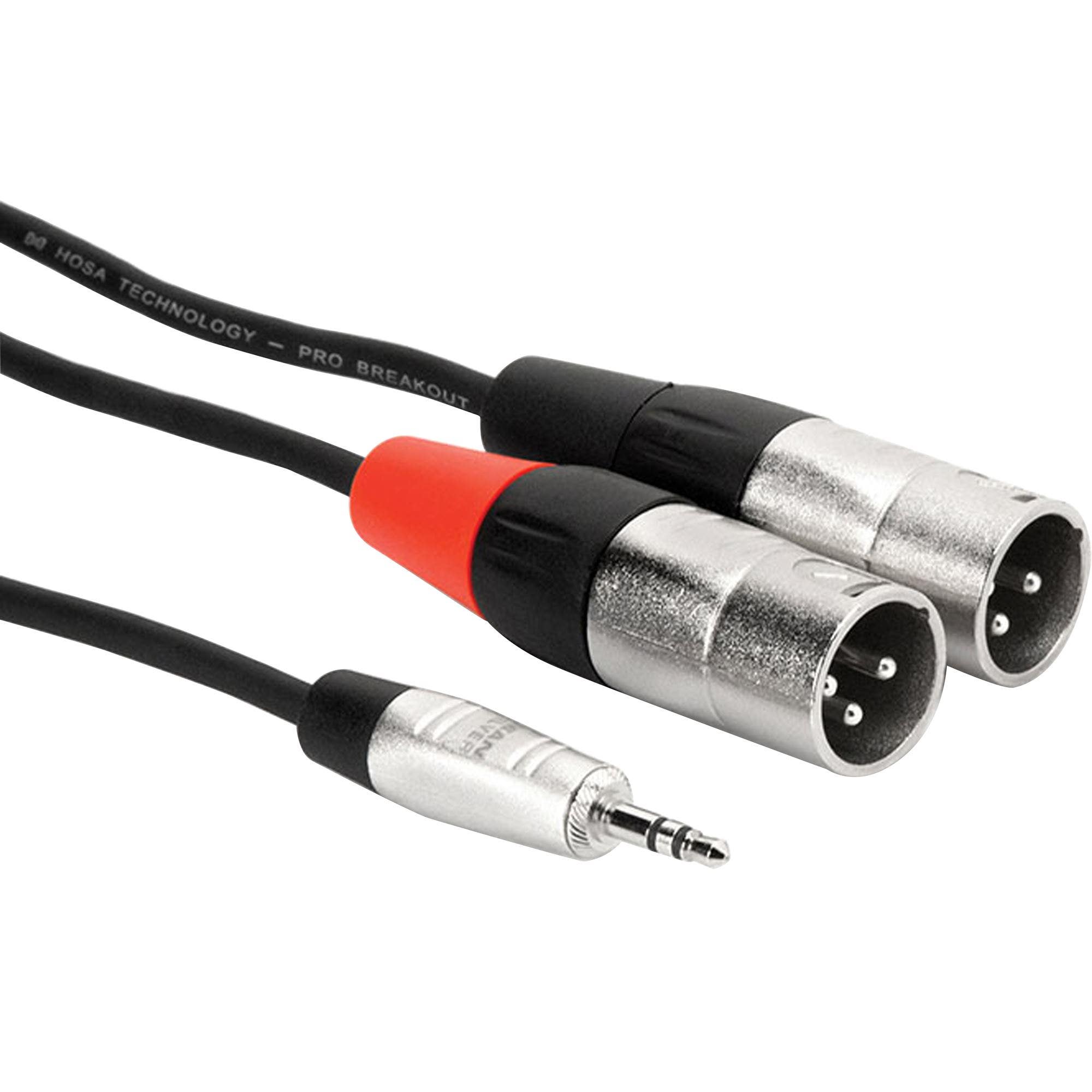 Hosa HMX Pro Stereo Breakout REAN Mini 1/8" to Dual XLR Male