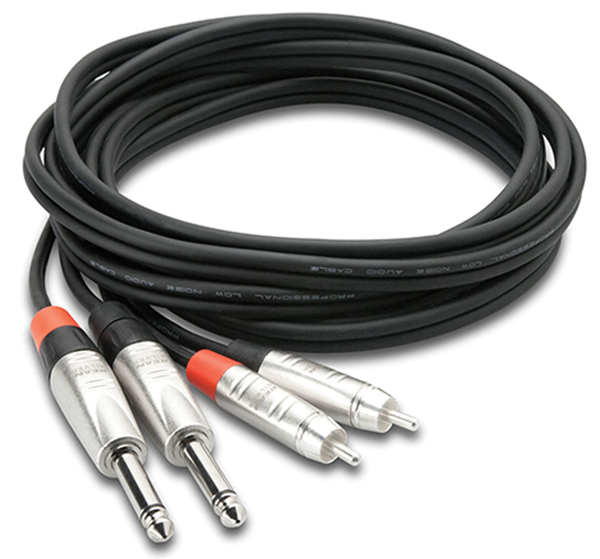 Hosa HPR Pro Stereo Interconnect Dual REAN 1/4 In TS to RCA Cables