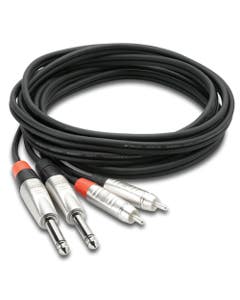 Hosa HPR Pro Stereo Interconnect Dual REAN 1/4 In TS to RCA Cables