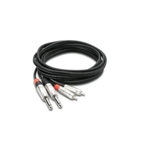 Hosa HPR005X2 Pro Stereo Interconnect Dual REAN 1/4" TS to RCA 5 Ft