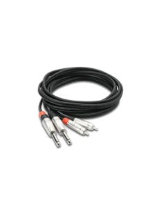 Hosa HPR005X2 Pro Stereo Interconnect Dual REAN 1/4" TS to RCA 5 Ft