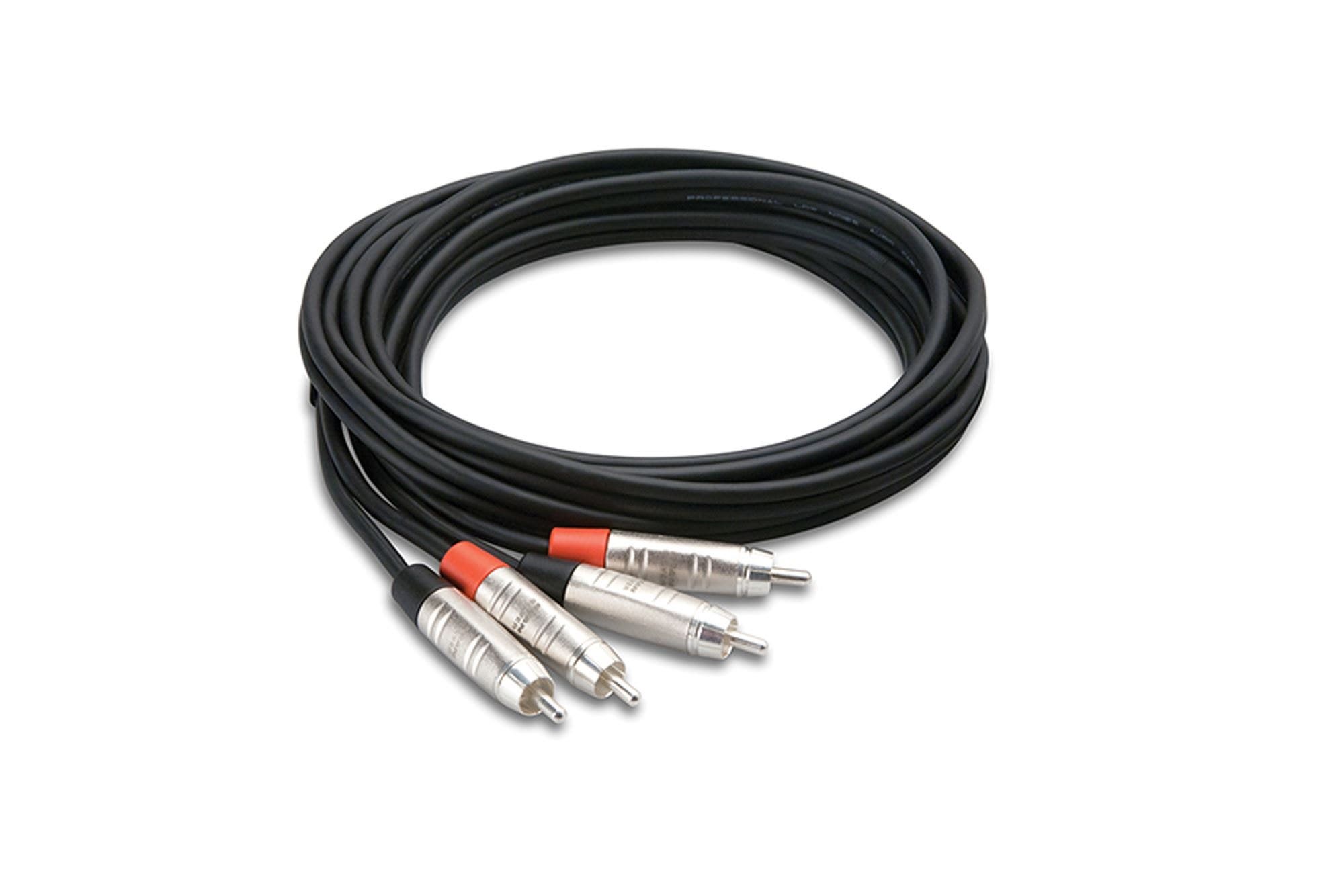 Hosa HRR-010X2 Pro Stereo Interconnect Dual REAN RCA to Same 10Ft
