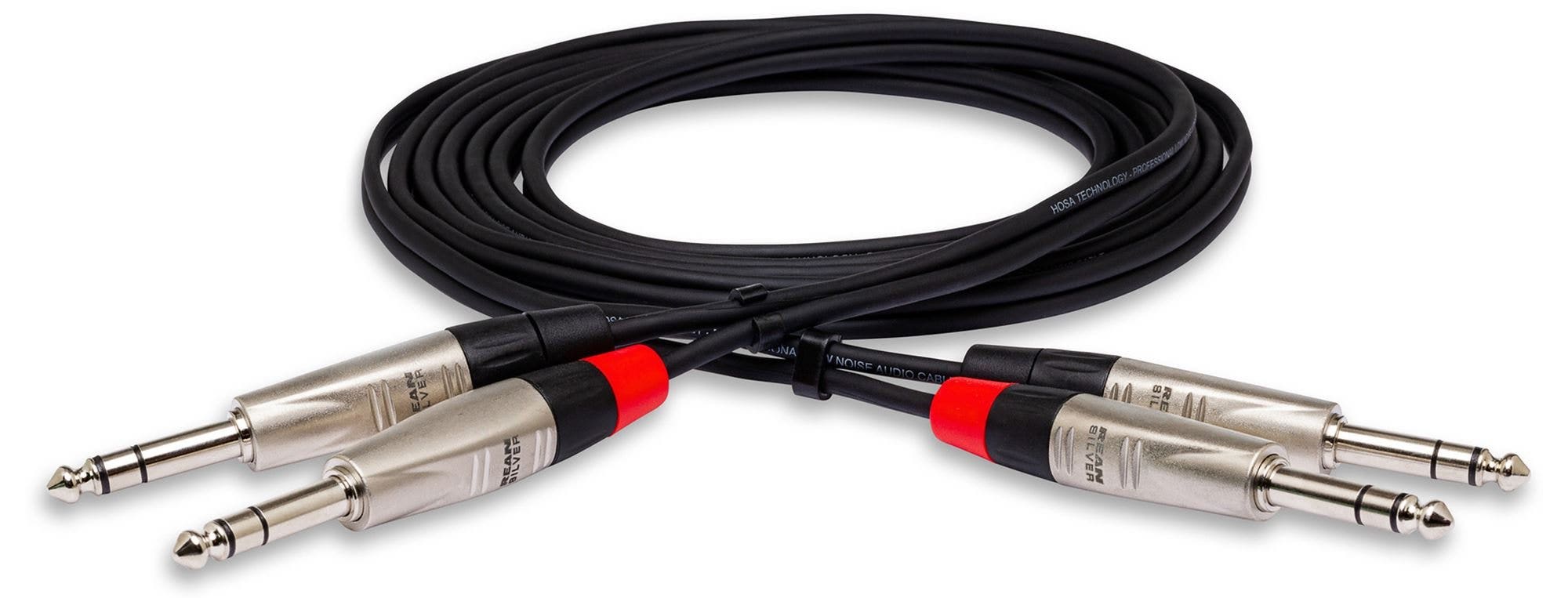 Hosa HSS-003X2 Pro Stereo Interconnect Dual REAN 1/4" TRS to Same