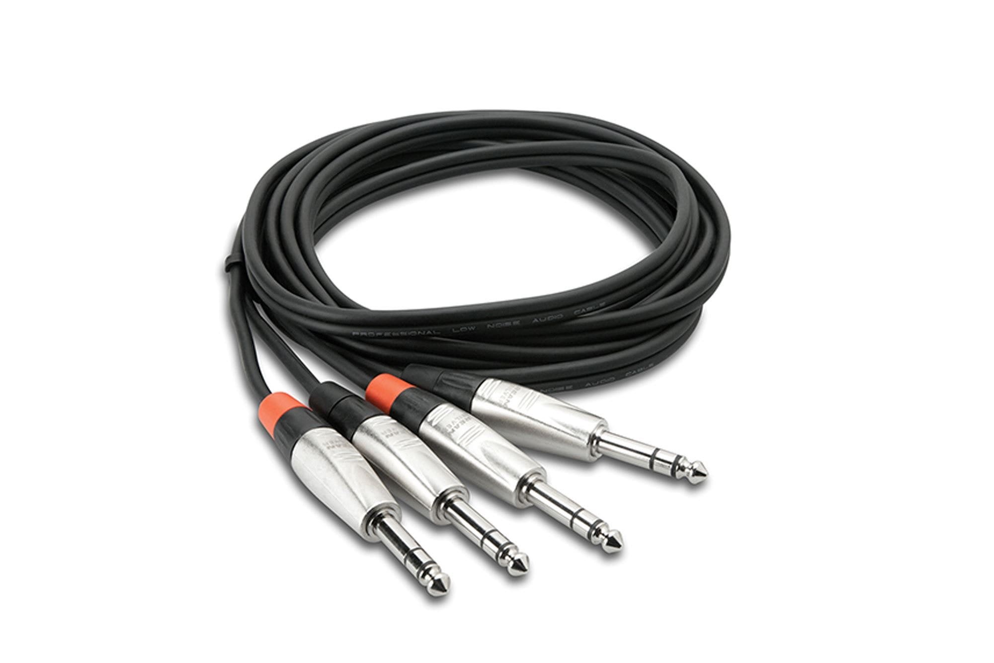 Hosa HSS-005X2 Pro Stereo Interconnect Dual REAN 1/4" TRS to Same