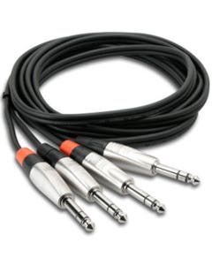 Hosa HSS-015X2 Pro Stereo Interconnect Cable Dual 1/4" TRS 15'