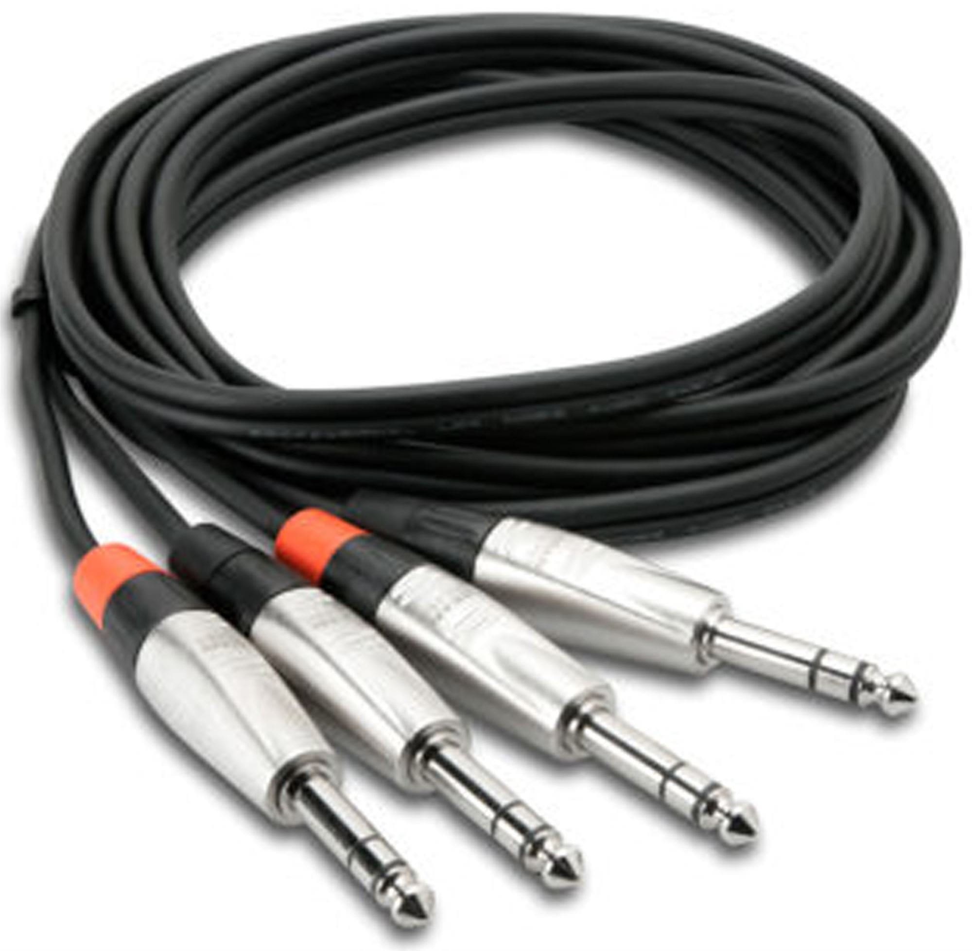 Hosa HSS-020X2 Pro Stereo Interconnect Cable Dual 1/4" TRS 20'