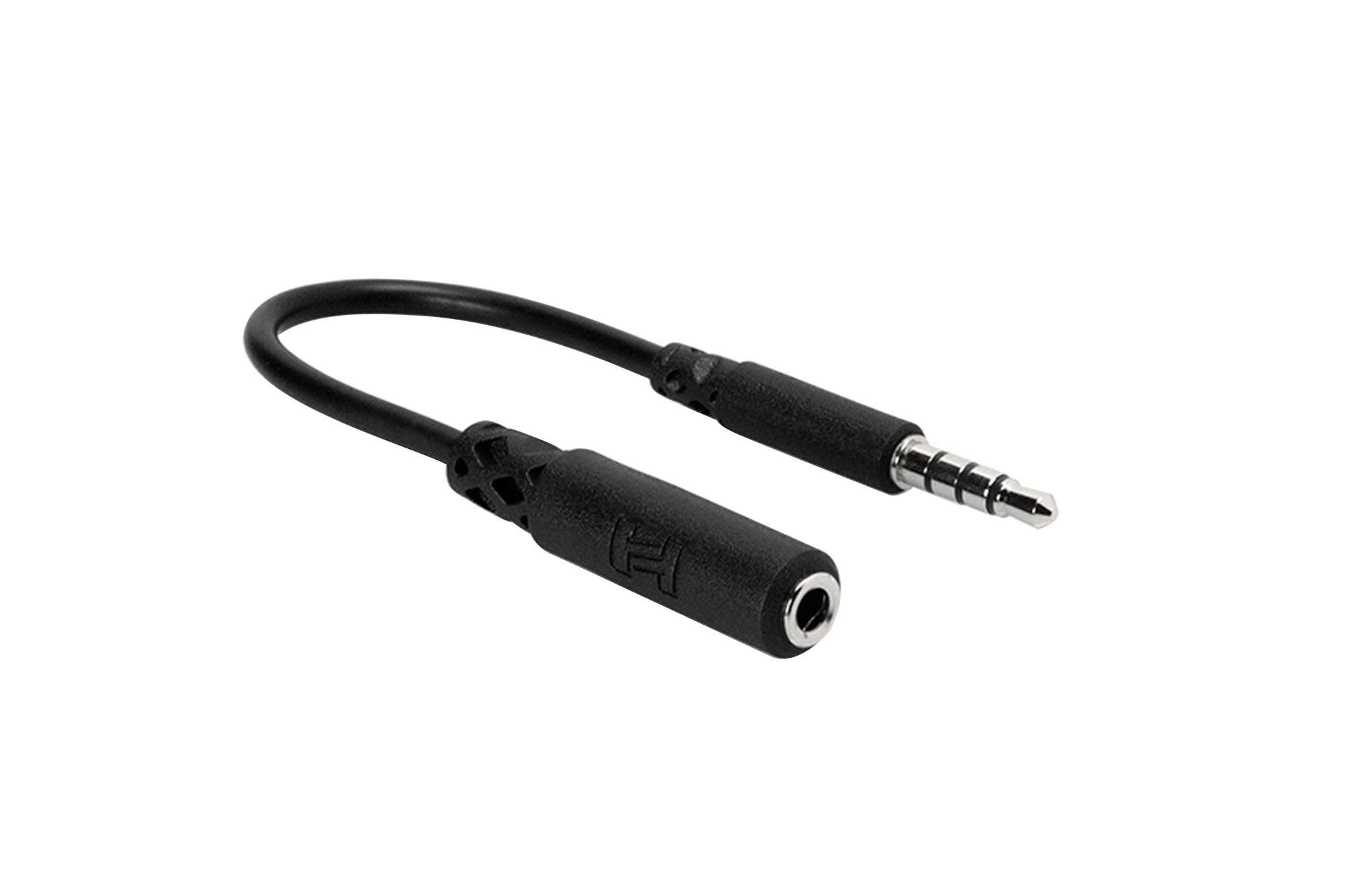 Hosa MHE158 Headphone Adaptor 3.5 mm TRRS to Slim 3.5 mm TRRS