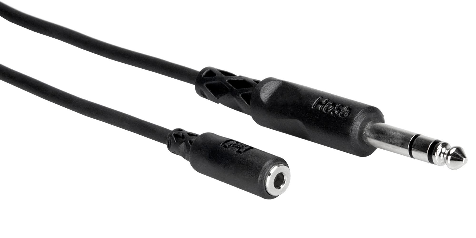 Hosa MHE310 Headphone Adaptor 3.5 mm TRS to 1/4 Inch TRS 10 Foot