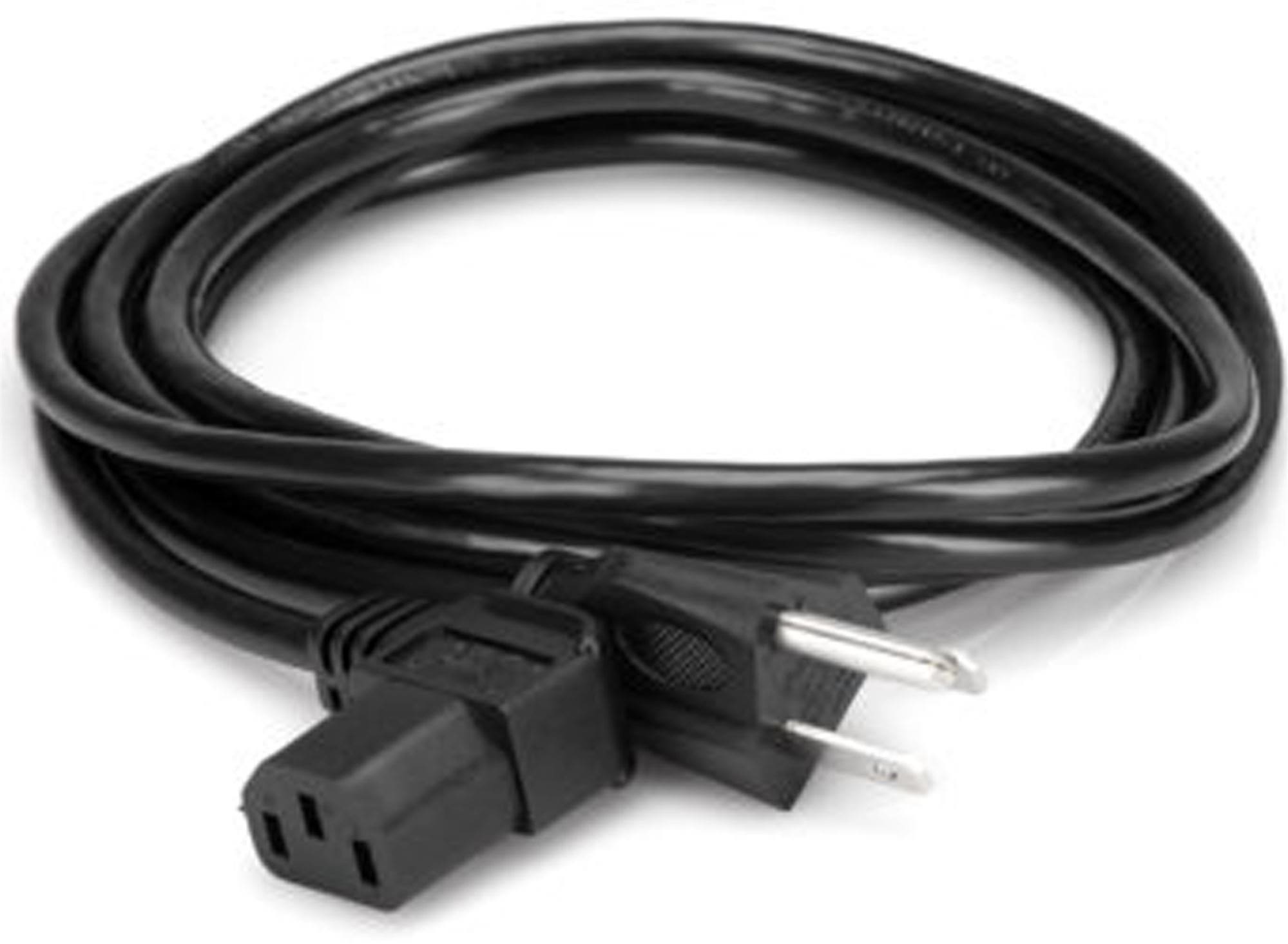 Hosa PWC-148R Right-angle IEC C13 to NEMA 5-15P Power Cord 8'