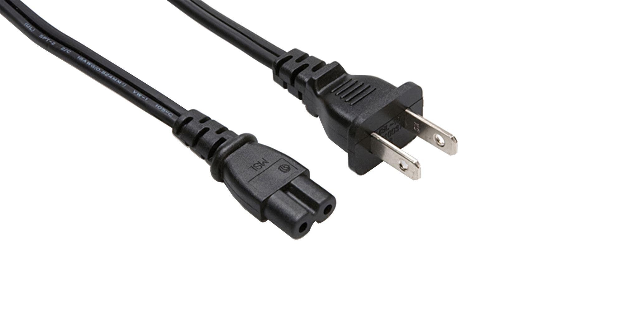 Hosa PWP-426 Power Cord IEC C7 to NEMA 1-15P 8 Foot