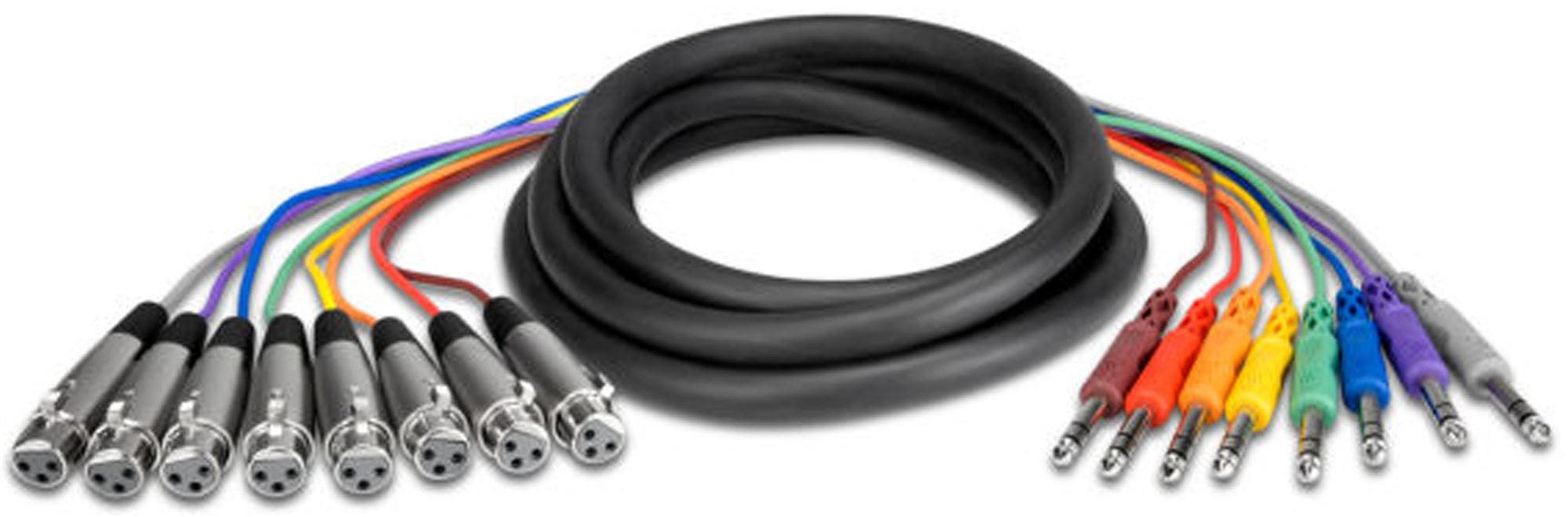 Hosa STX-803F Balanced Snake XLR3F to 1/4" TRS 3 Meters