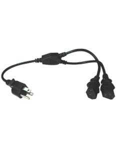 Hosa YIE406 Power Y Cable Dual IEC C13 to NEMA 5 15P 1.5 Foot