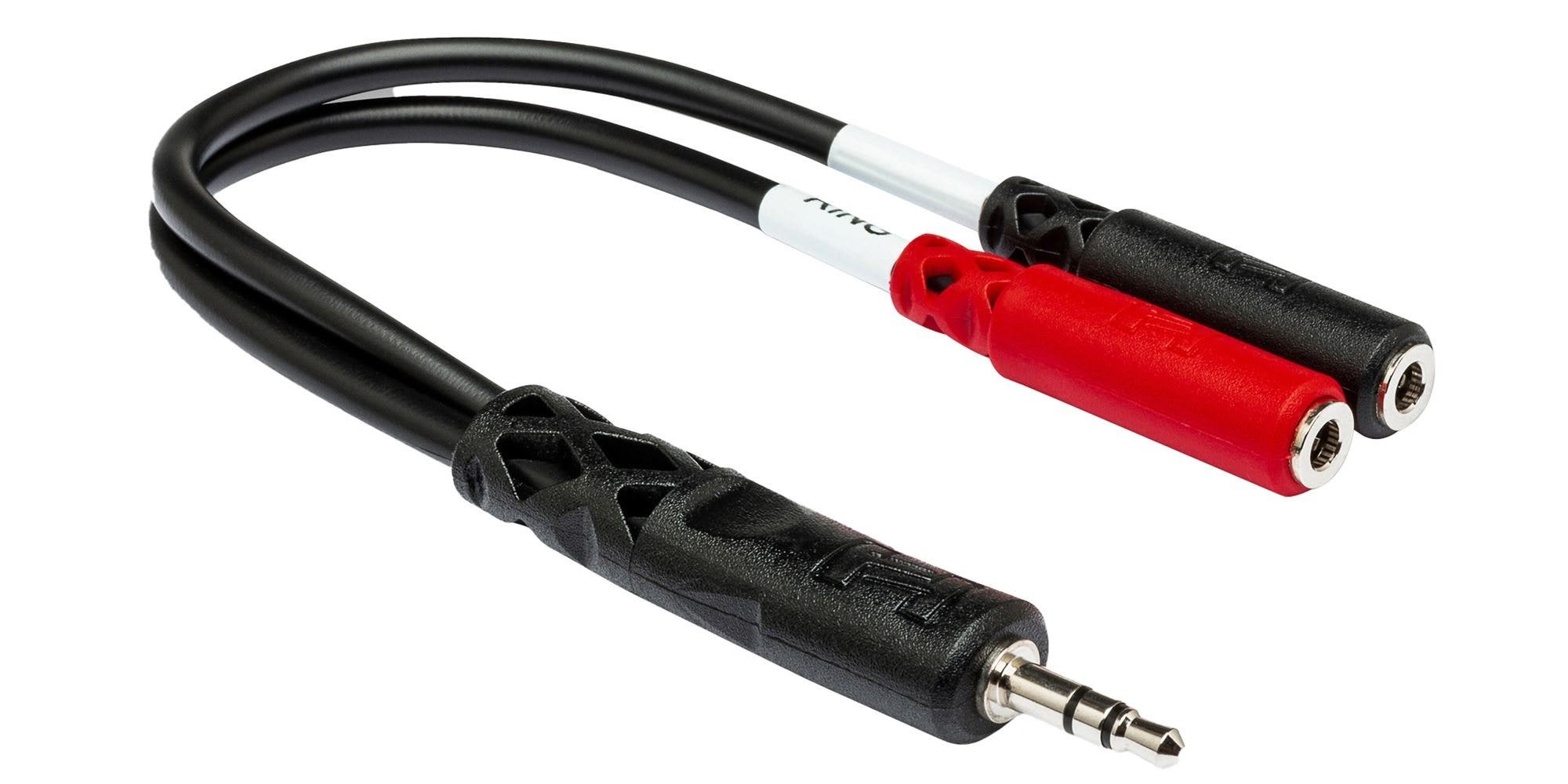Hosa YMM261 Stereo Breakout 3.5 mm TRS to Dual 3.5 mm TS Female