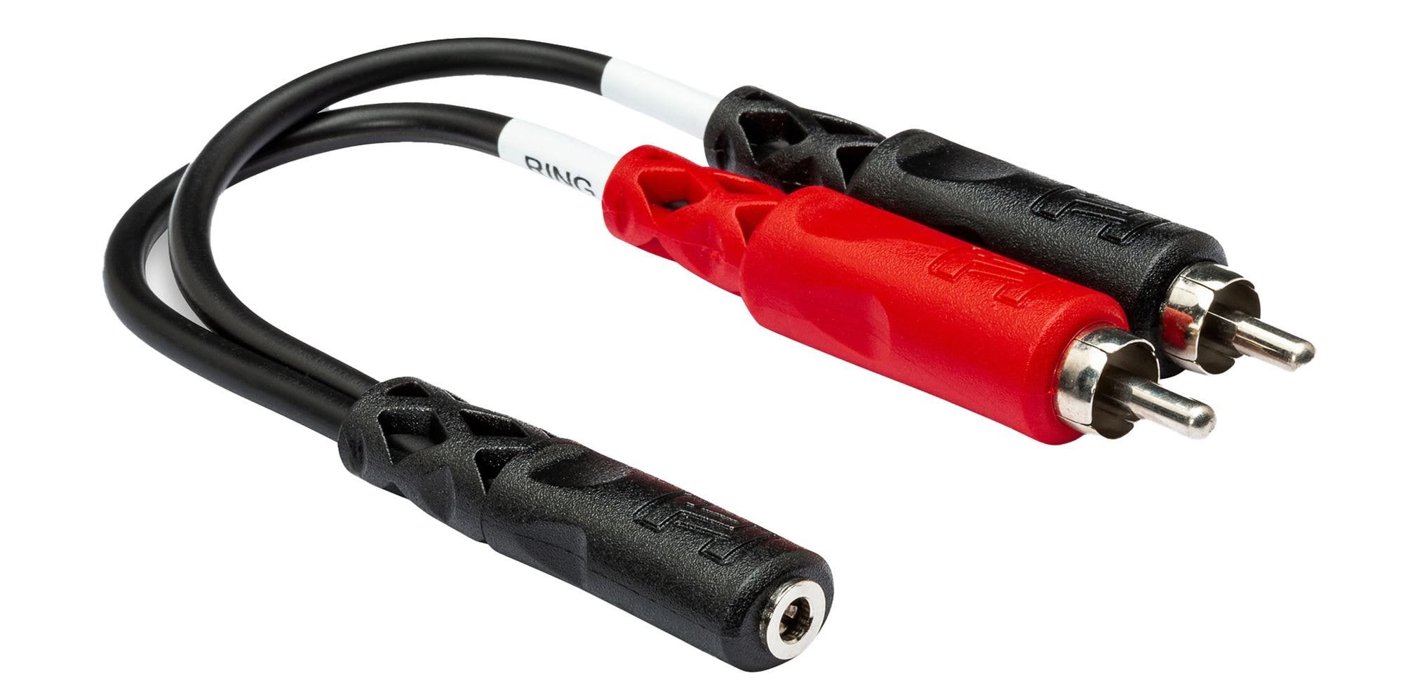 Hosa Stereo Breakout 3.5 mm TRS Female to Dual RCA