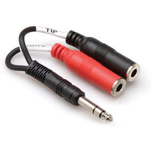 Hosa YPP117 Stereo Breakout 1/4 Inch TRS to Dual 1/4 Inch TS Female