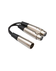 Hosa YXF-101 5 Y Cable Dual XLR3F to XLR3M 18 Inches