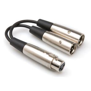 Hosa YXM121 Y Cable XLR3F to Dual XLR3M 6 inch