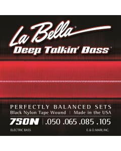 La Bella 750N Black Nylon Tape Wound Bass Guitar Strings Light 50-105