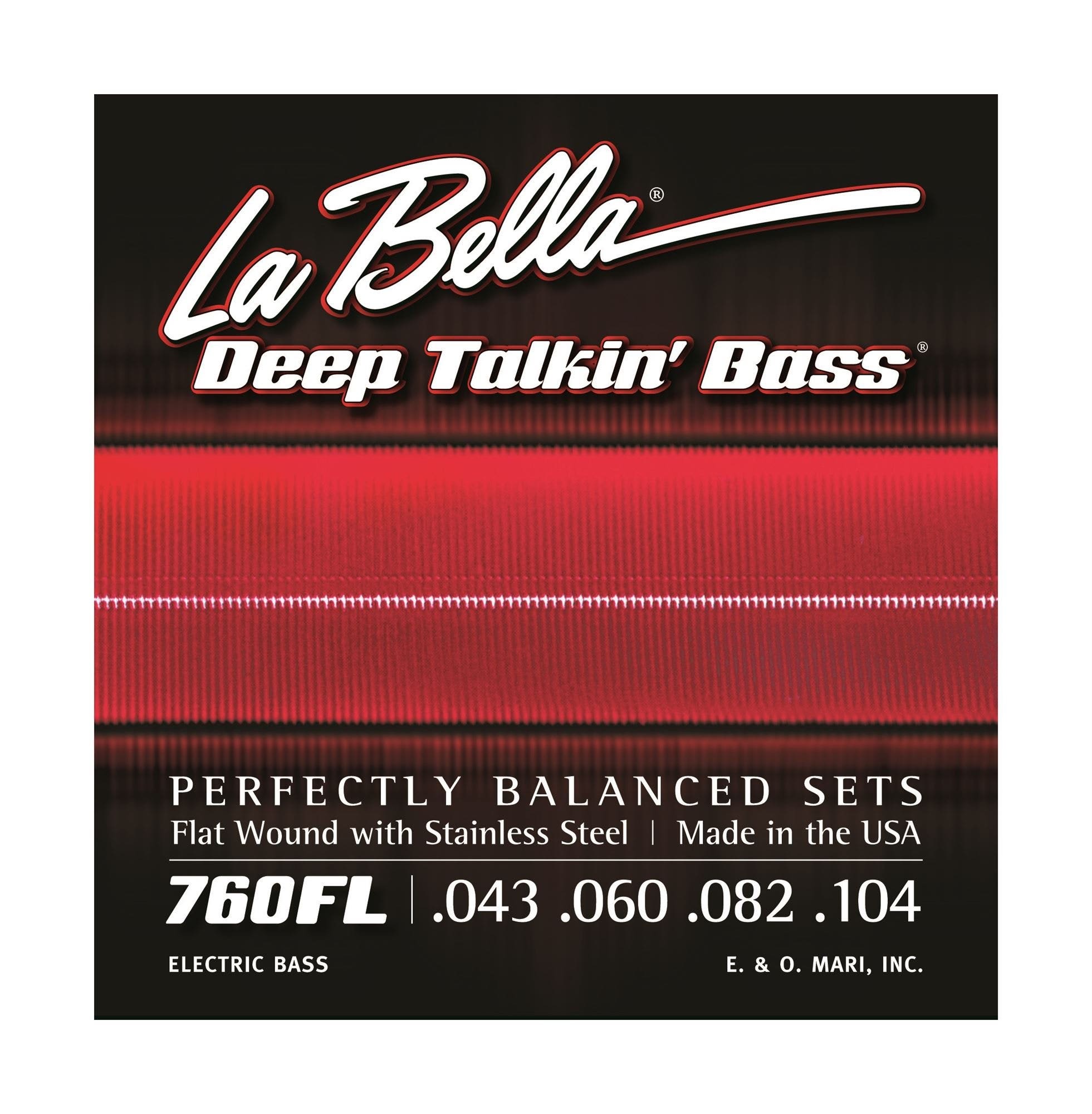 La Bella 760FL Deep Talkin' Bass Guitar Strings Flat Wound Light