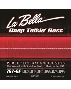 La Bella 767-6F Stainless Steel Flat Wound Bass VI Strings 26-95