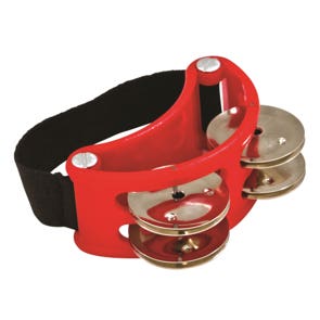 Latin Percussion LP 188 Strap On Foot Tambourine Red