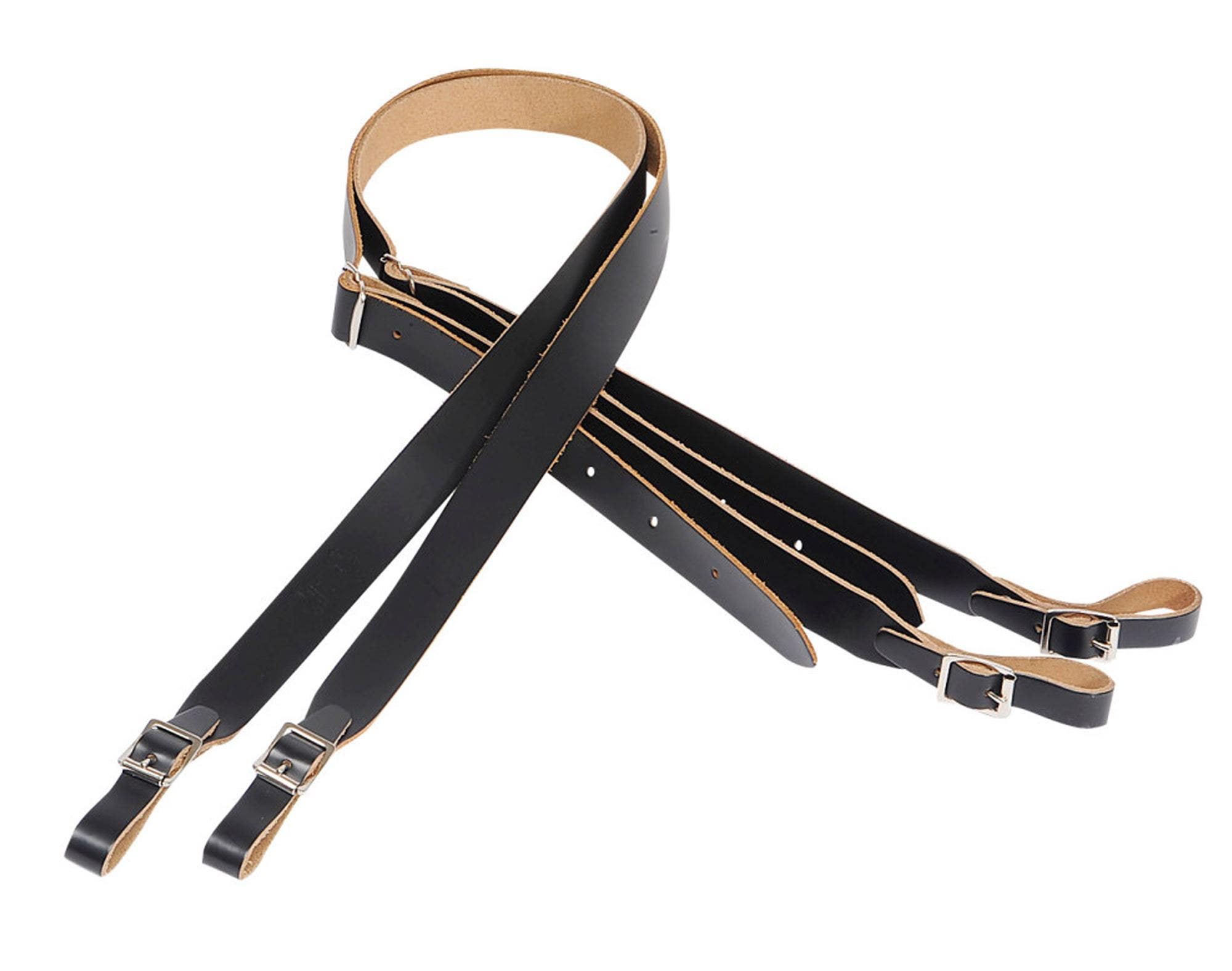 Levy's M18-BLK Genuine Leather Accordion Strap 1" Black