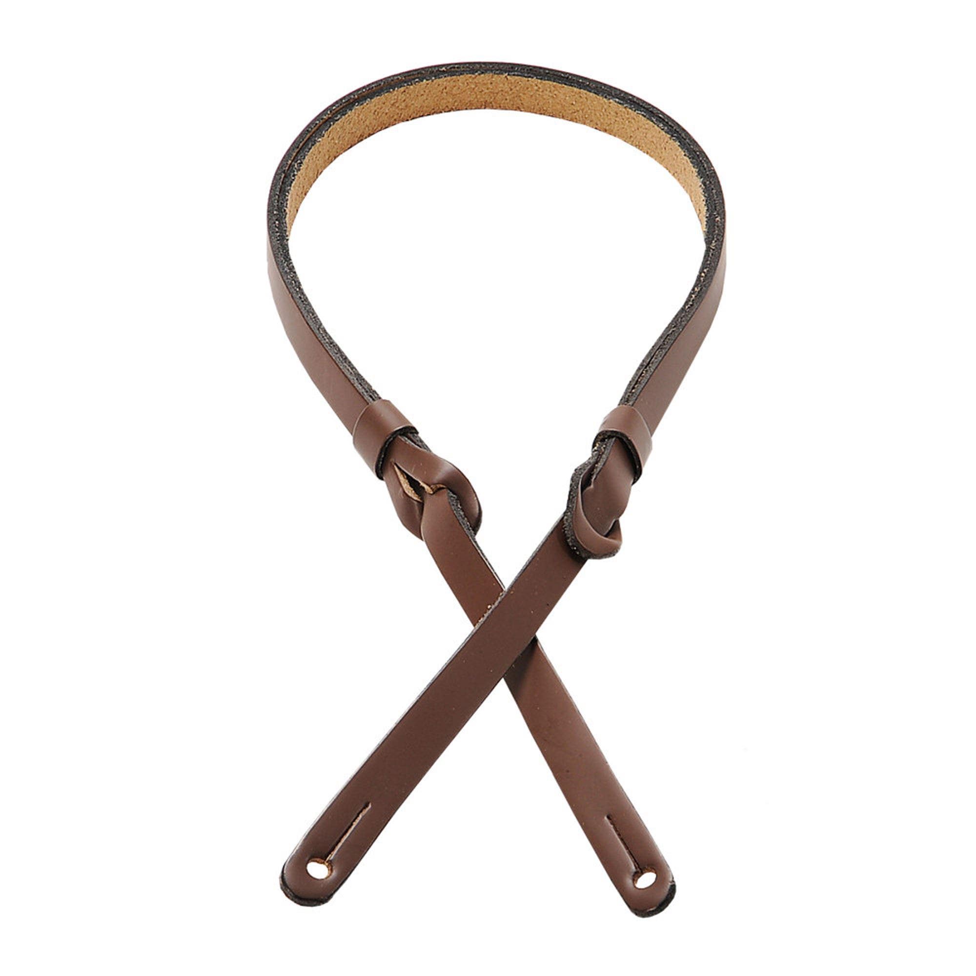 Levy's M19PR-BRN 1/2" Carving Leather Mandolin Strap Brown