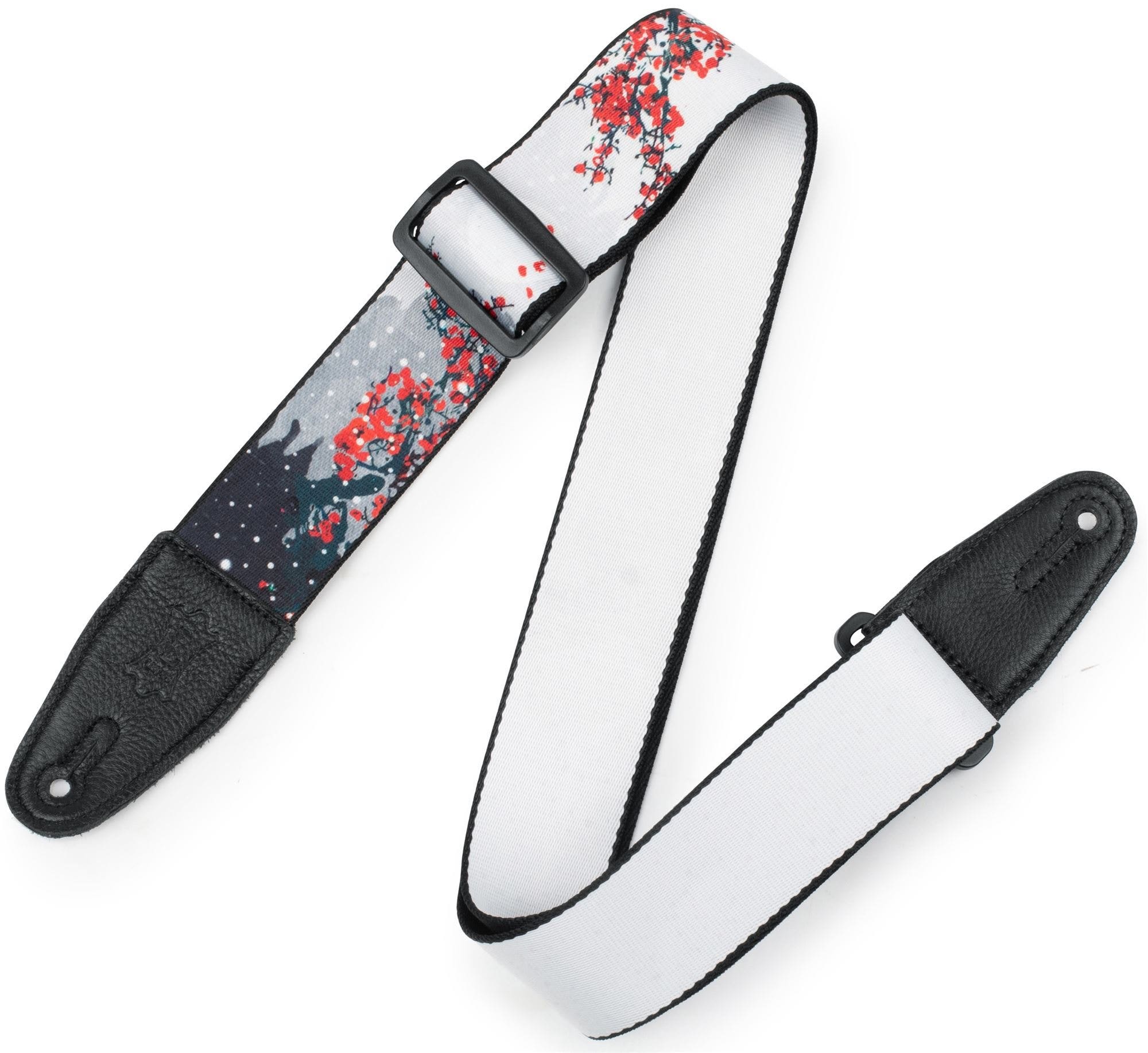 Levy's MPD2-116 Polyester Guitar Strap Cherry Blossoms and Snow