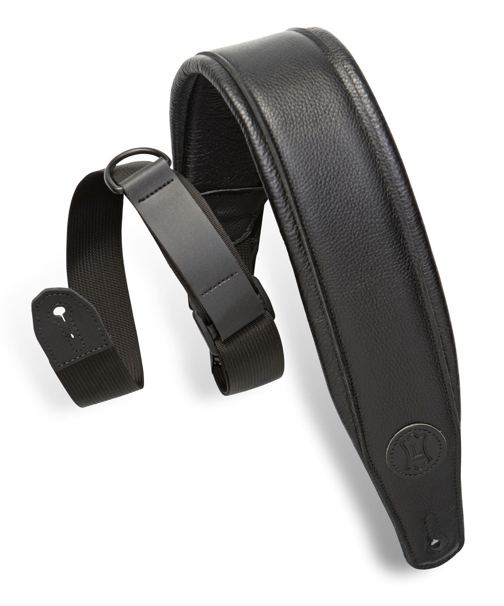 Levy's MRHGP-BLK Right Height Padded Leather Guitar Strap