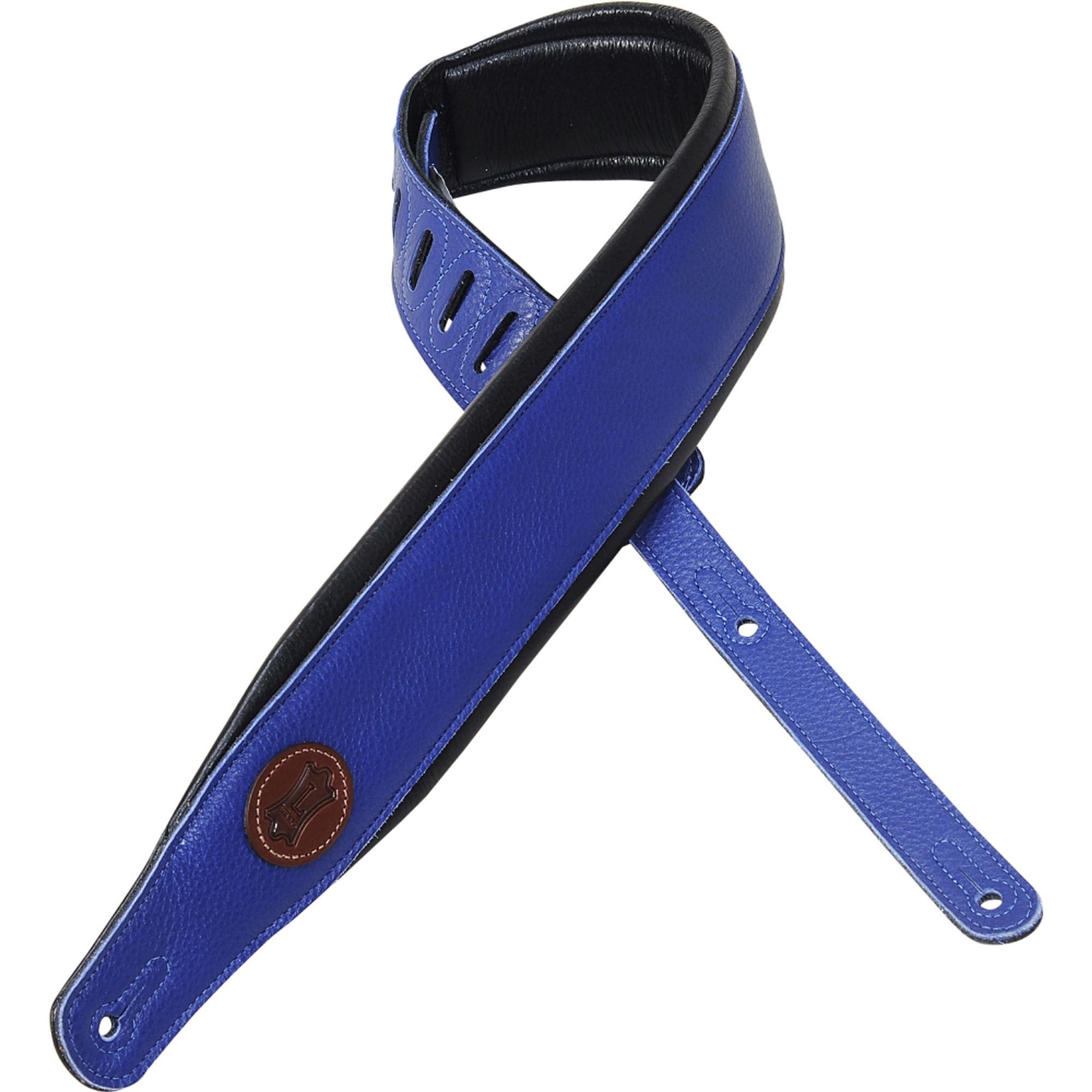 Levy's MSS2-BLU Garment Leather Guitar Strap 3" Blue